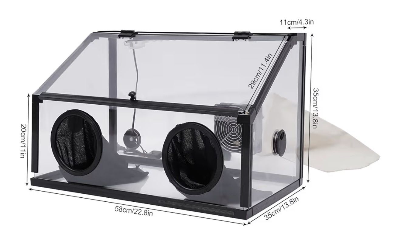  Enclosed Dust Box, 110V 30W Electric Grinding Table Polisher 