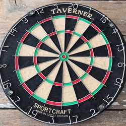 Vintage Sportcraft Dartboard Taverner 18" Bristle Board 1981 - Lazy Susan