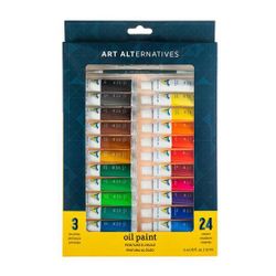 Art Alternatives Economy Oil 24-Color Paint Set, 12mL Tubes
