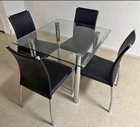 5 piece Black & Silver DINING SET π΄π½οΈπ΄