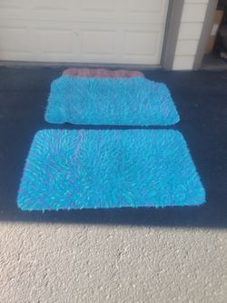 Blue Psychadelic Fuzzy Carpet