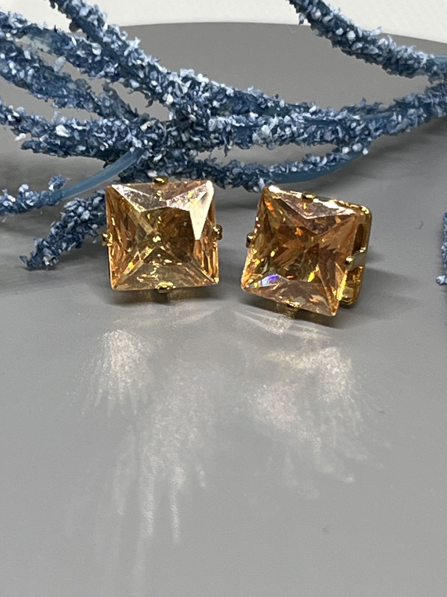 Swarovski Crystal Square Cut Studs Earrings