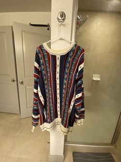 Vintage 90s Men's Coogi Style Cotton Traders Multicolor 3D Sweater Size XL