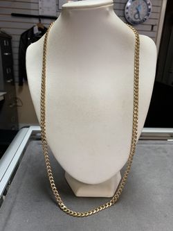 10K Yellow Gold Hollow Curb Link Chain (27.5”) 22 Grams 