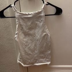 White Cropped Tank Top