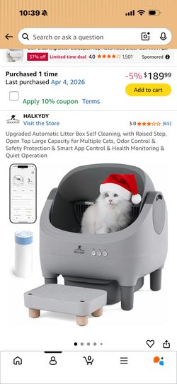 Automatic Litter Box Self Cleaning, with Raised Step