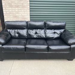 Faux Leather Couch * Free Delivery *