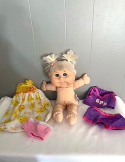 Cabbage Patch Kids Baby Doll 12" Blonde Hair Blue Eyes Jakks