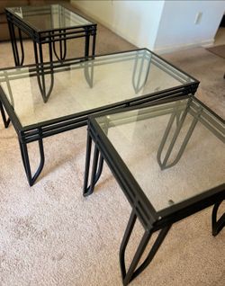3 Metal living room tables