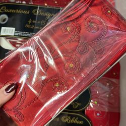 Red Silk Looking Fabric Ribbon