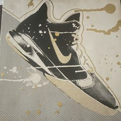 Nike Sneaker Wall Art Canvas – Black Gold Pop Art – Streetwear Sneakerhead Decor