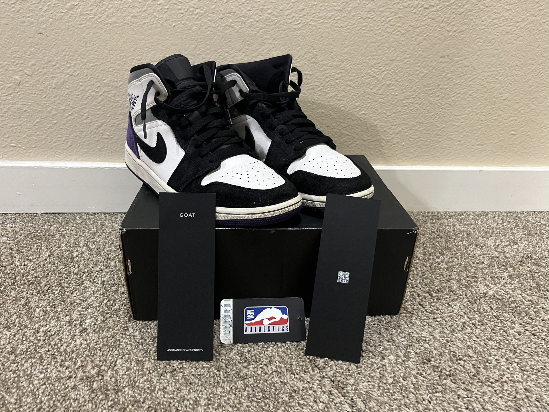 Nike Air Jordan 1 Mid SE 'Varsity Purple' Suede Mens Shoes Size 9