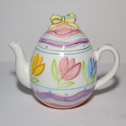 Easter Egg and Tulips Teapot
