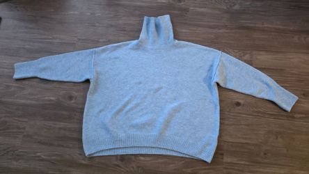 Vince Camuto Light Blue Slouchy Oversized Turtleneck Knit Sweater sz Large
