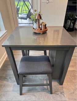 Gray Counter Height Table with Stool