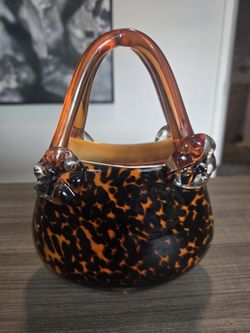Hand Blown Glass Tortoise Shell Purse