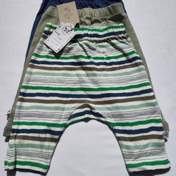 HONEST 3PK BABY BOY PANTS  SIZE 0-3M