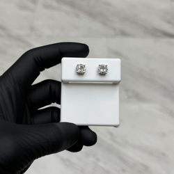 Natural Diamond Earrings 10K White Gold