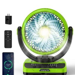 40000mAh Battery Operated Camping Fan - 136H Max Cooling, Rechargeable Battery Powered Oscillating Floor Fan with Charger, Remote & Hook, Portable for