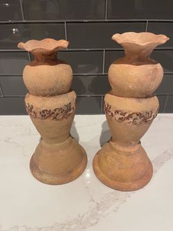 Terracotta Candle Holders Set of 2