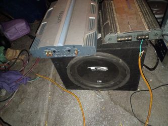 2 Amps And Sub With Box And 7in Double Din