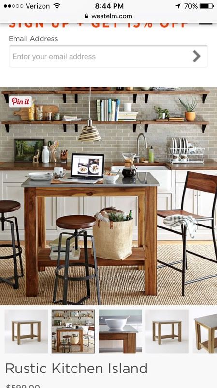 West Elm Rustic Kitchen Table/Island