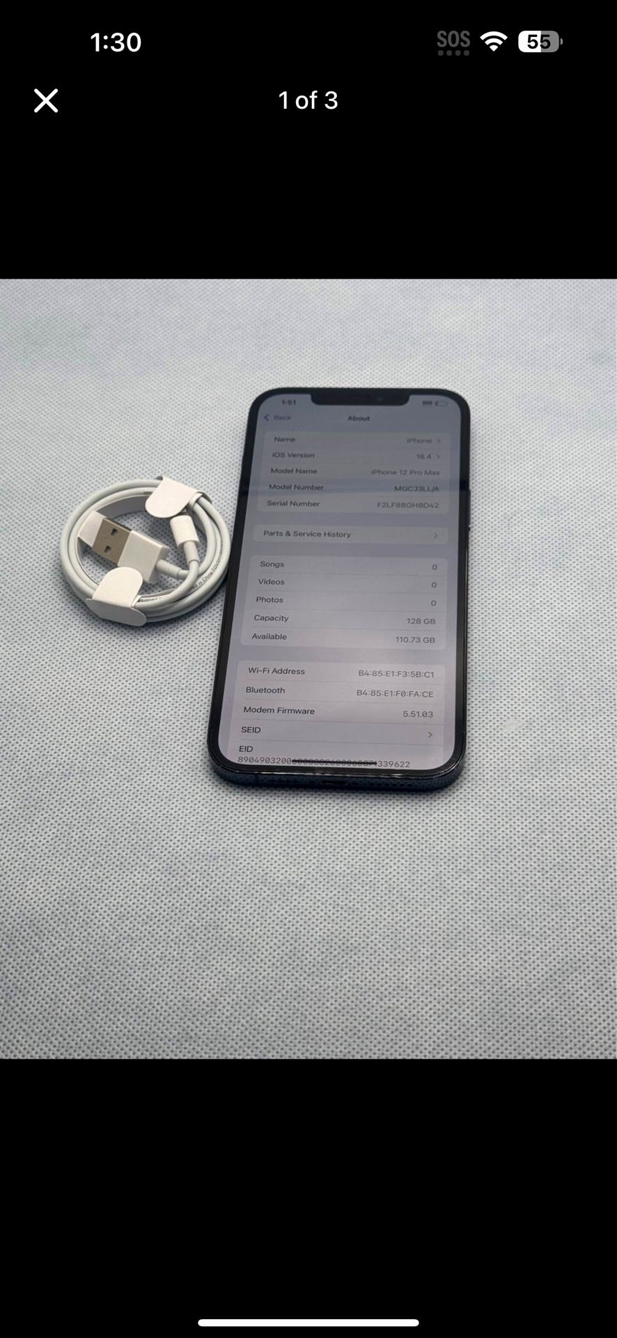 Apple iPhone 12 Pro Max 128 GB 5G unlock for all carrier