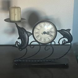 Clock with Candle Holder