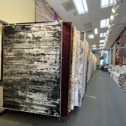 5x7 Area Rugs Carpet Rugs Abstract Design Thick Colors Black Gray