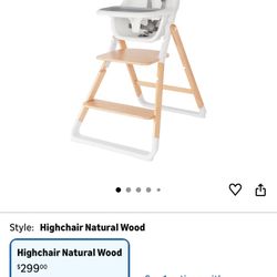 Ergobaby Evolve Baby Essentials Portable High Chair, Natural Wood