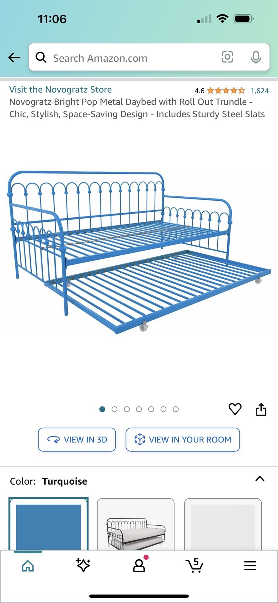 Blue Day Bed With Trundle 