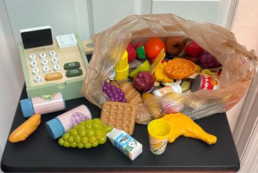 Play Food Groceries Toys Wooden Cash Register $10 for All