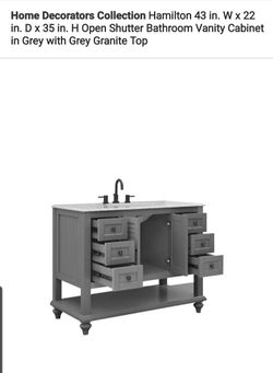 Bathroom Vanity
Cabinet in Grey with Grey Granite