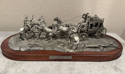 1976 Western Heritage Museum Pewter Sculpture "Holdup!" by Gordon Phillips