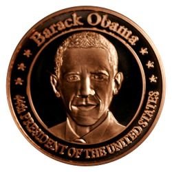 1 Oz Copper Round - Barack Obama Design w/case