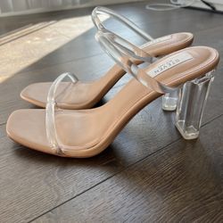 Steven New York Jercy Blush Clear Heel Sandals