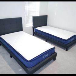 Twin Bed With mattress brand new delivery available $300 Each