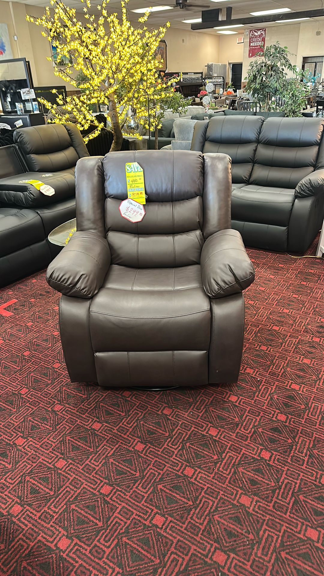 Vinyl Brown Recliner 
