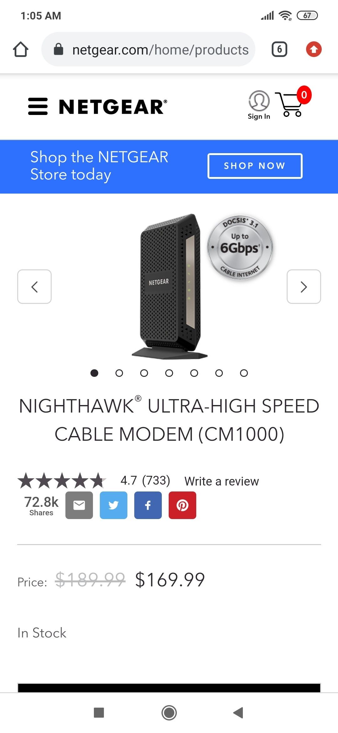 Netgear CM1000 modem