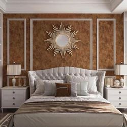 Burnt Orange Copper Peel and Stick Modern Mid Century Wallpaper