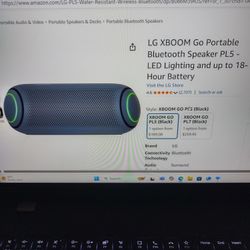 LG  XBOOM GO Bluetooth Speaker PL5 & Tennis Shoe's $100