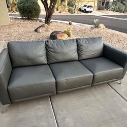 Grey Copenhagen Leather Couch