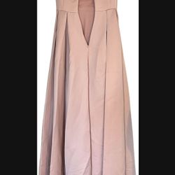 New Mac Duggal Blush Pink Gown Dress Long Off Shoulders Pleats size 4 MacDuggal