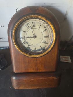 Antique Wooden Mantel Clock