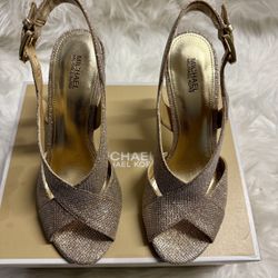 Michael Kors Becky Sandal Glitter women’s crisscross shoes heels - Size 7