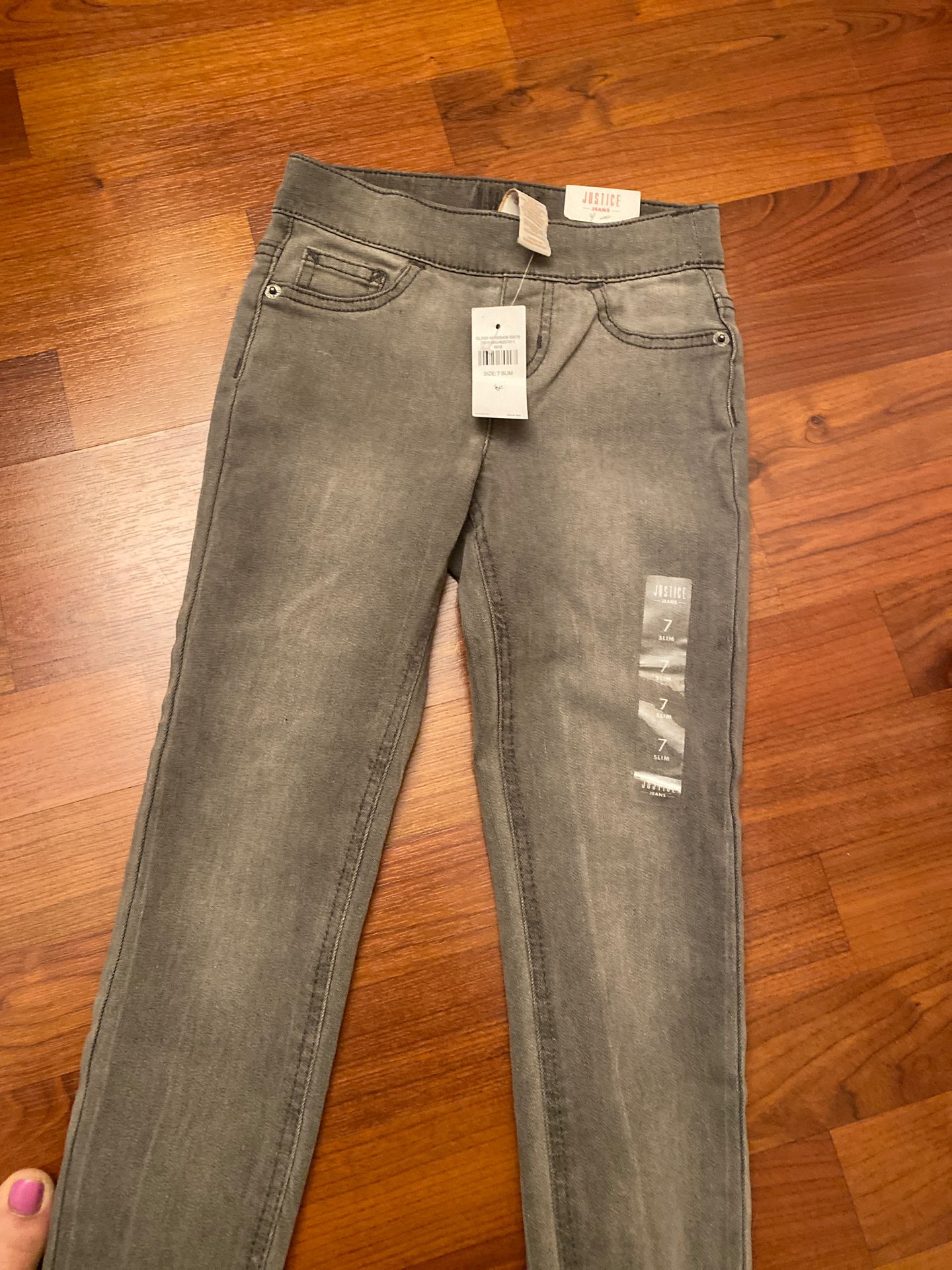 Size 7 girls Justice jeans slim fit