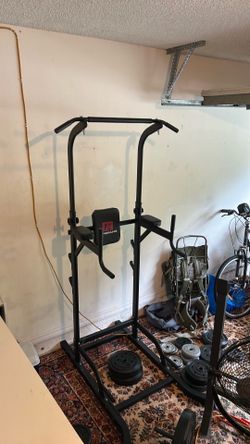 Bench (w/bar), Pull-up/Dip Stand, 200 pounds weights