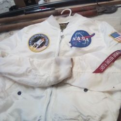 Alfa Industries NASA White Bomber Jacket