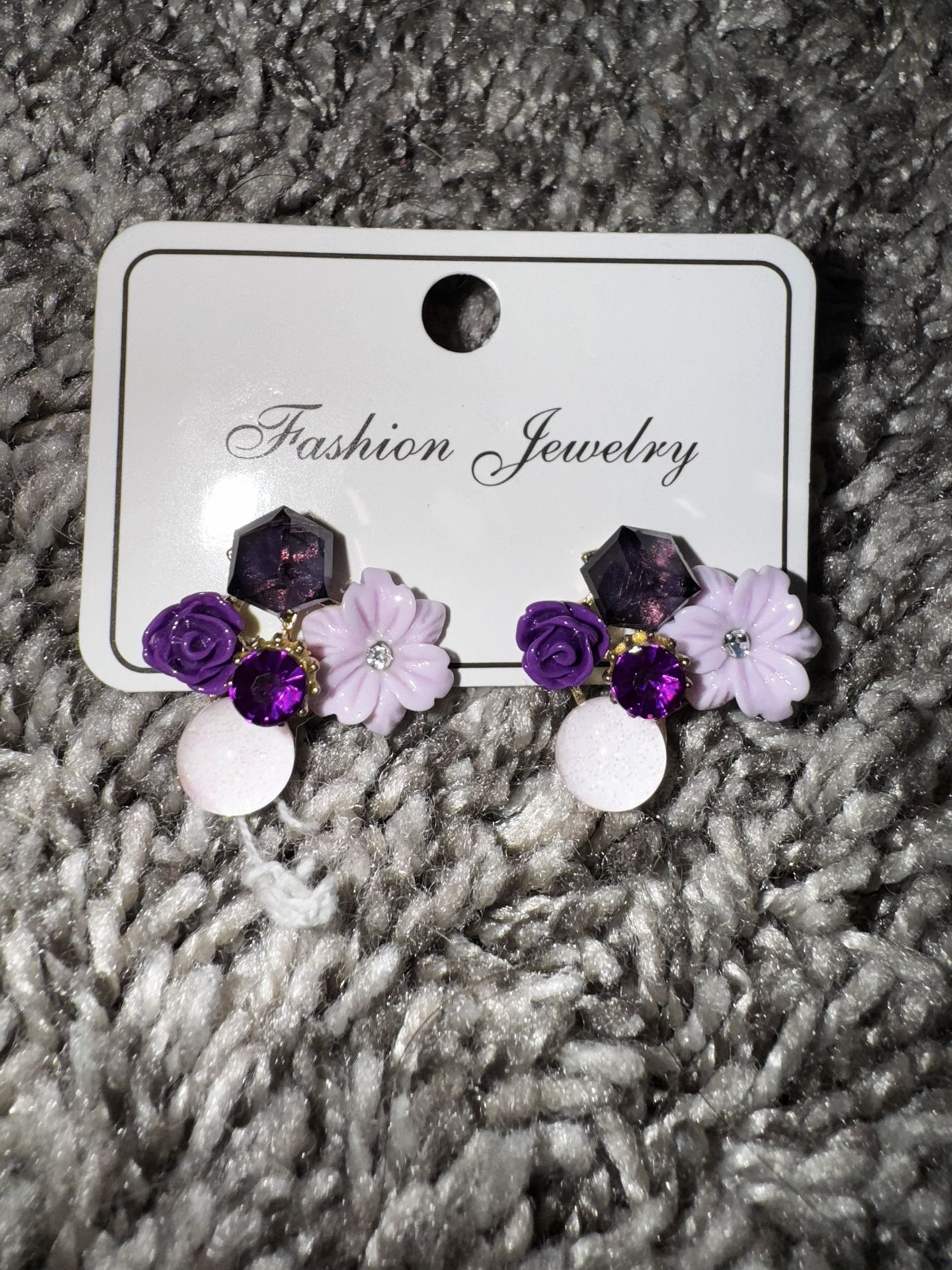 Purple Flower Earrings