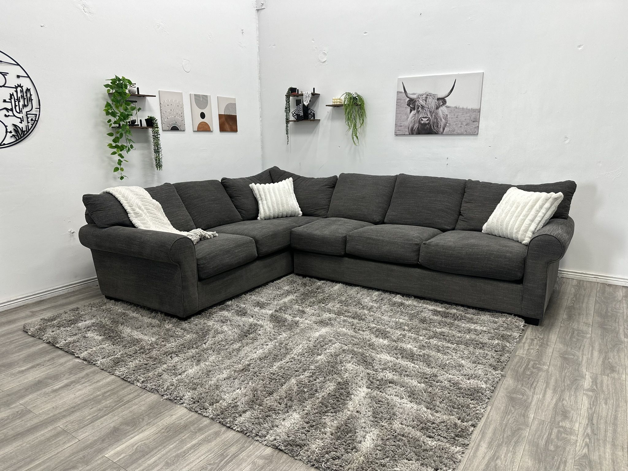 Grey Sectional Couch - Free Delivery 